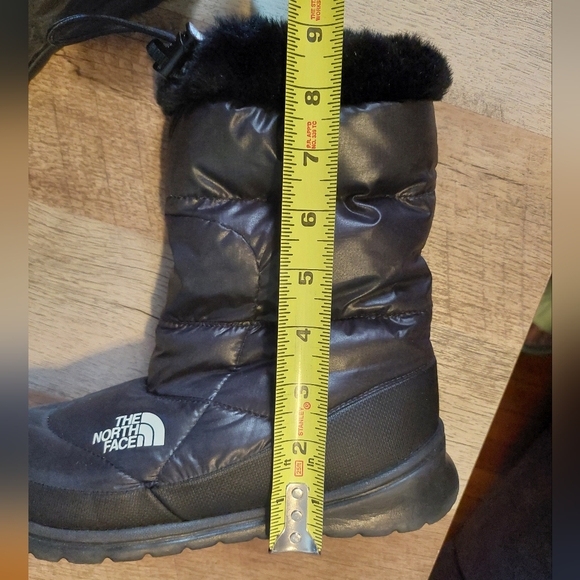 North Face Nuptuse Goose Down Filled Winter Boots Black Quilted Pull-On Womens 6 - Picture 10 of 11